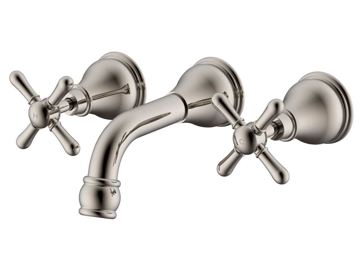 reece Milli Voir Wall Basin Set 150mm Cross Handles Brushed Nickel (4 Star) Lead Free