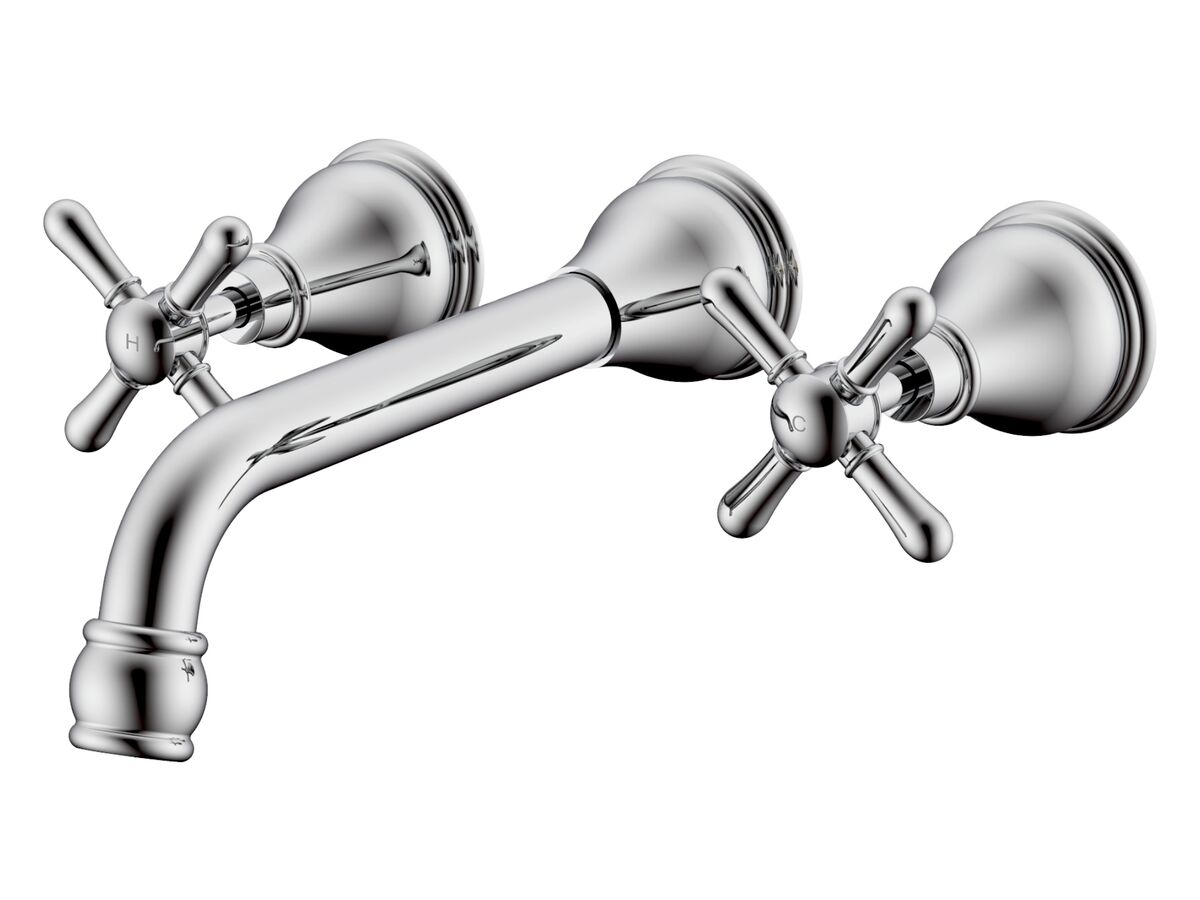 reece Milli Voir Wall Basin Set 220mm Cross Handles Chrome (4 Star)
