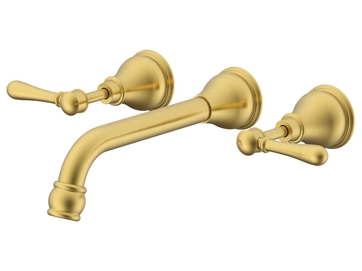 reece Milli Voir Wall Basin Set 220mm Lever Brushed Gold (4 Star)