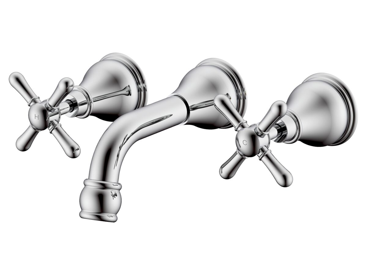 reece Milli Voir Wall Bath Set 150mm Cross Handles Chrome