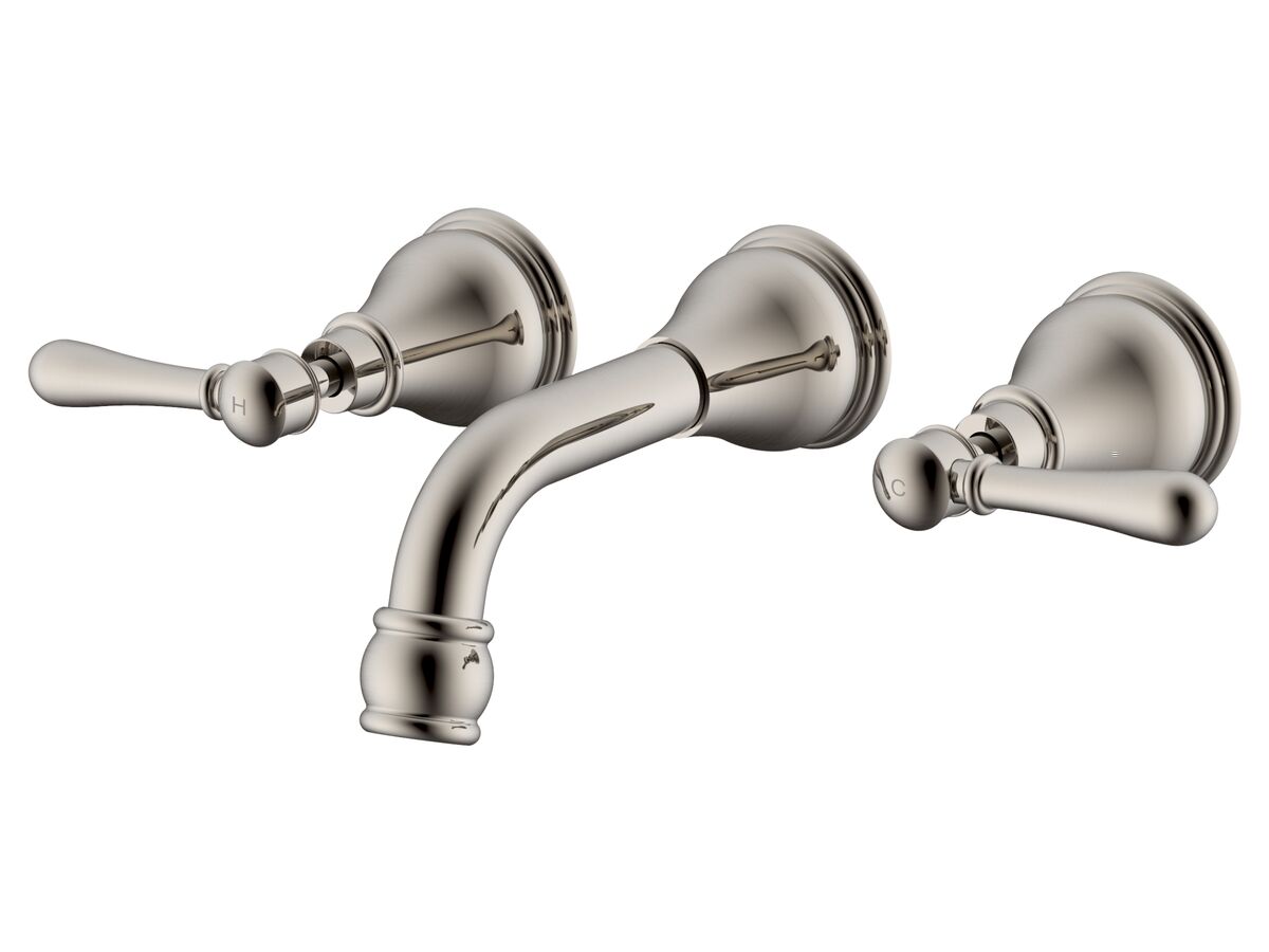 reece Milli Voir Wall Bath Set 150mm Lever Handles Brushed Nickel