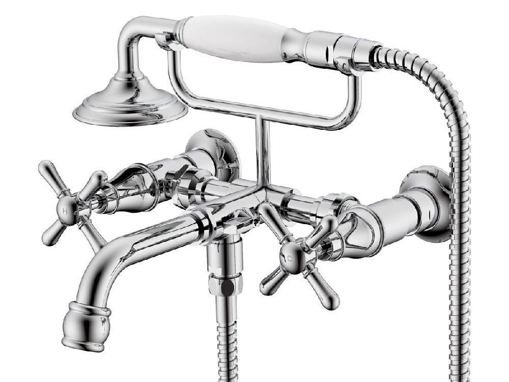reece Milli Voir Wall Telephone Bath Set Cross Handles Chrome (3 Star)