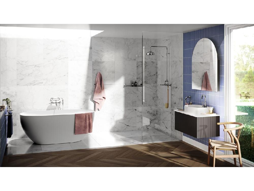 Reece Milli Voir Wall Telephone Bath Set Lever Handles Chrome (3 Star)
