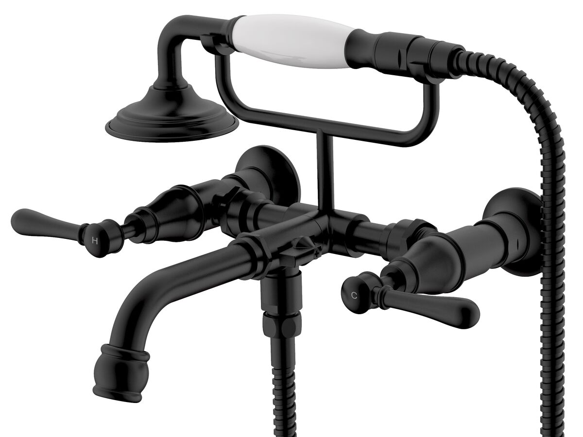 reece Milli Voir Wall Telephone Bath Set Lever Handles Matte Black (3 Star)