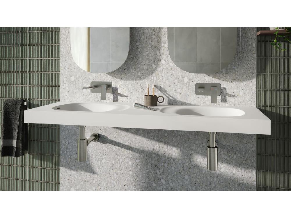 Reece Milli Zato Basin Wall Mixer Set Brushed Nickel (5 Star)