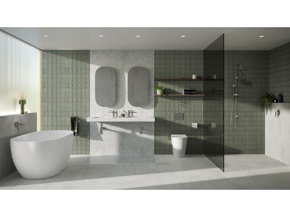 Reece Milli Zato Basin Wall Mixer Set Brushed Nickel (5 Star)