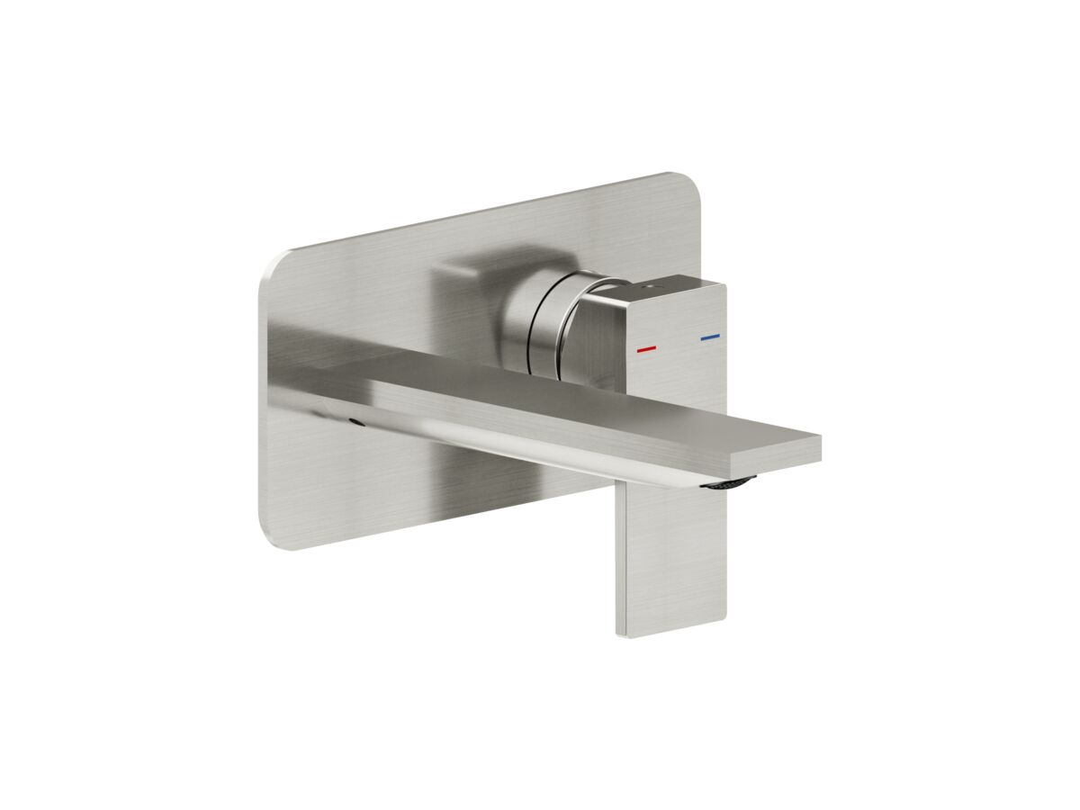 reece Milli Zato Basin Wall Mixer Set Brushed Nickel (5 Star)