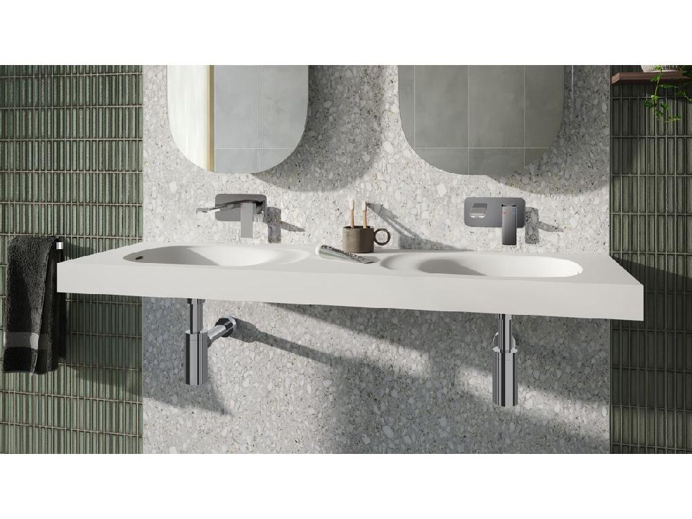 Reece Milli Zato Basin Wall Mixer Set Chrome (5 Star)