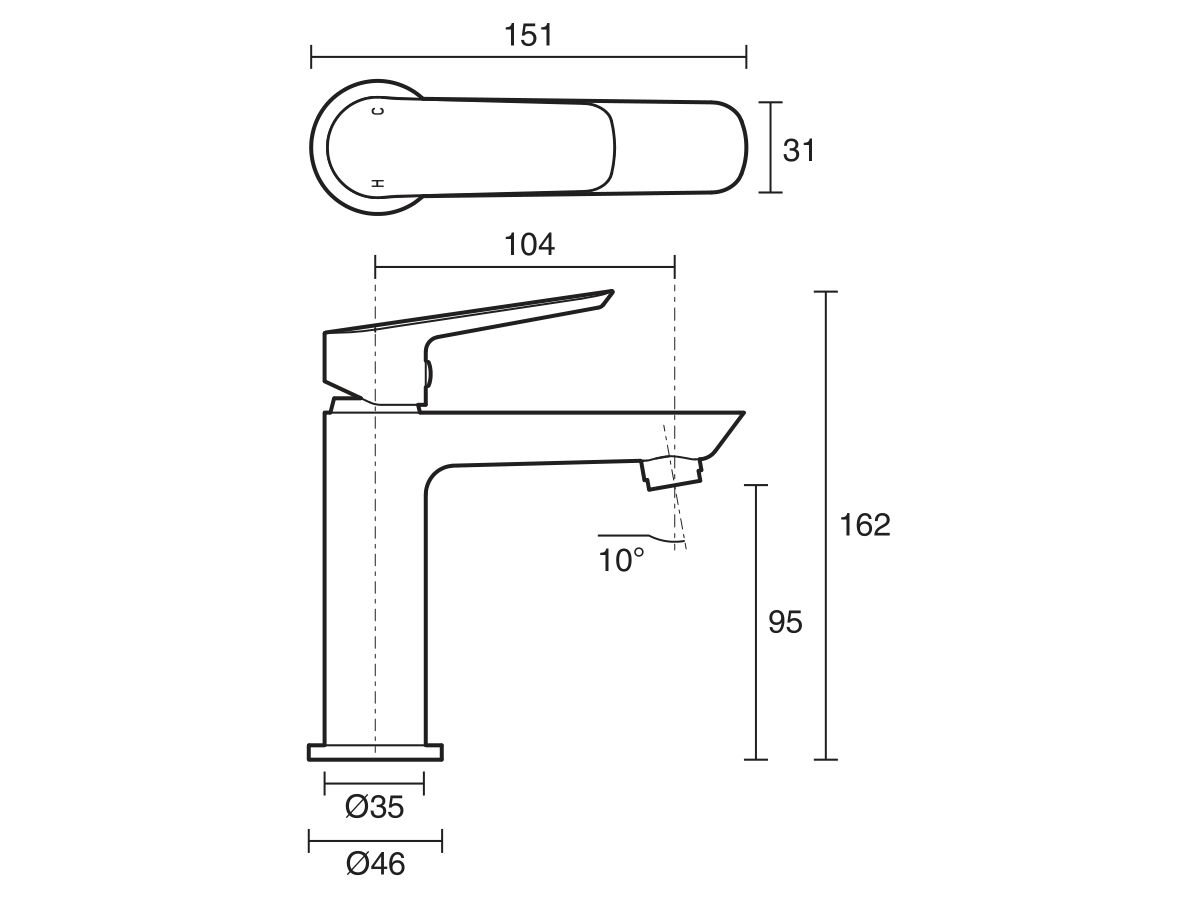 Reece Mizu Bliss Basin Mixer Tap Matte Black (4 Star)