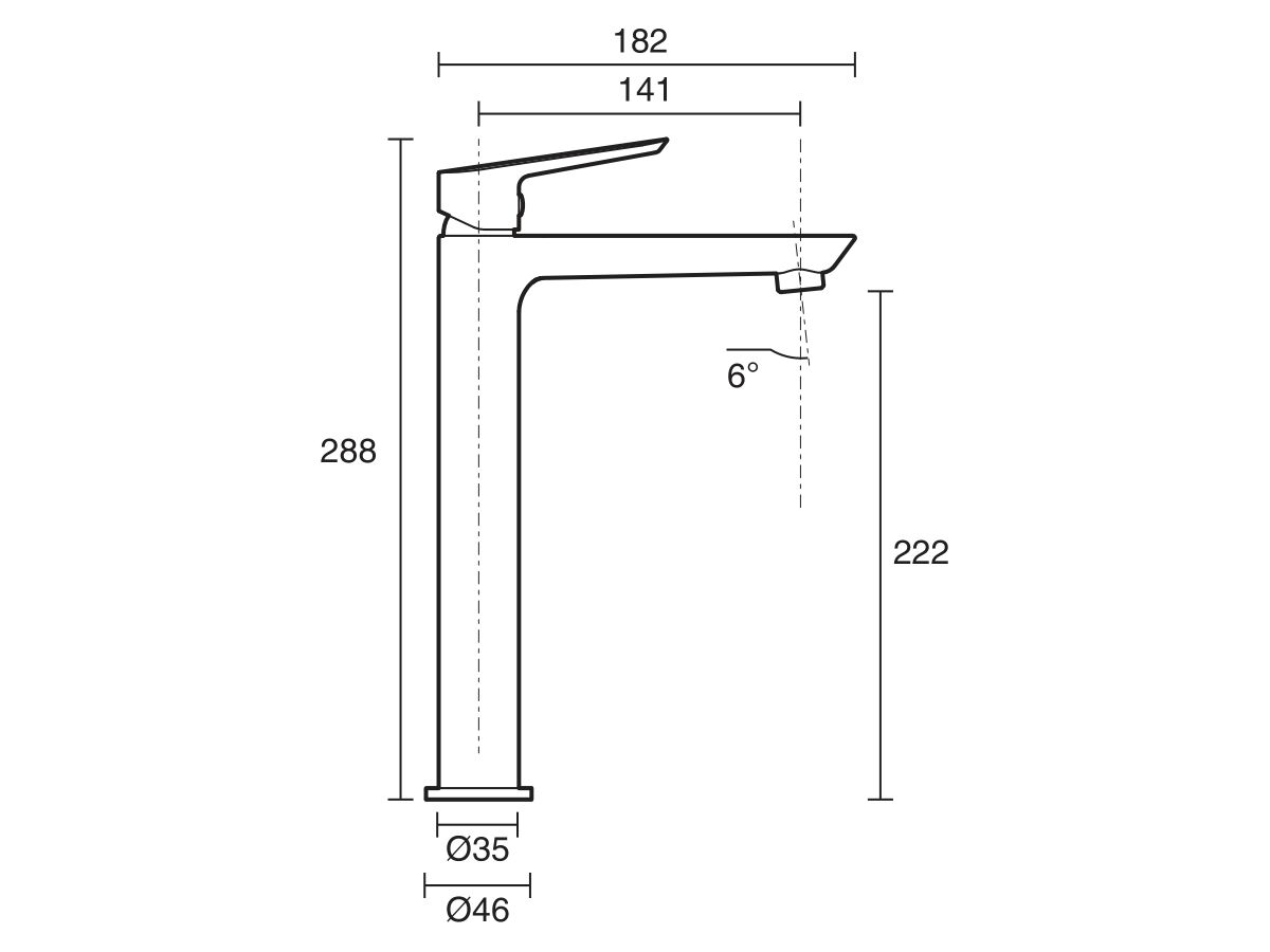 Reece Mizu Bliss Extended Basin Mixer Tap Chrome (4 Star)