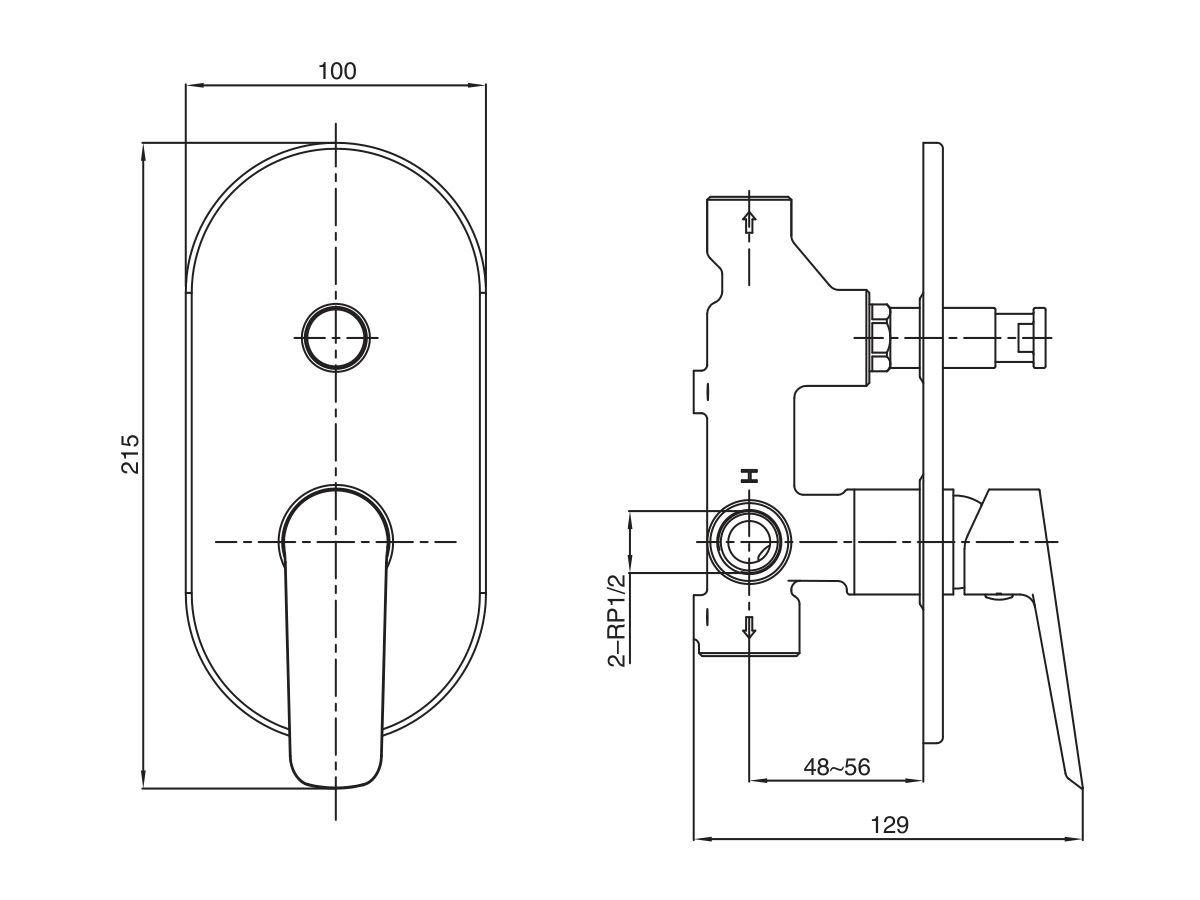 Reece Mizu Bliss Shower Mixer Tap With Diverter Chrome