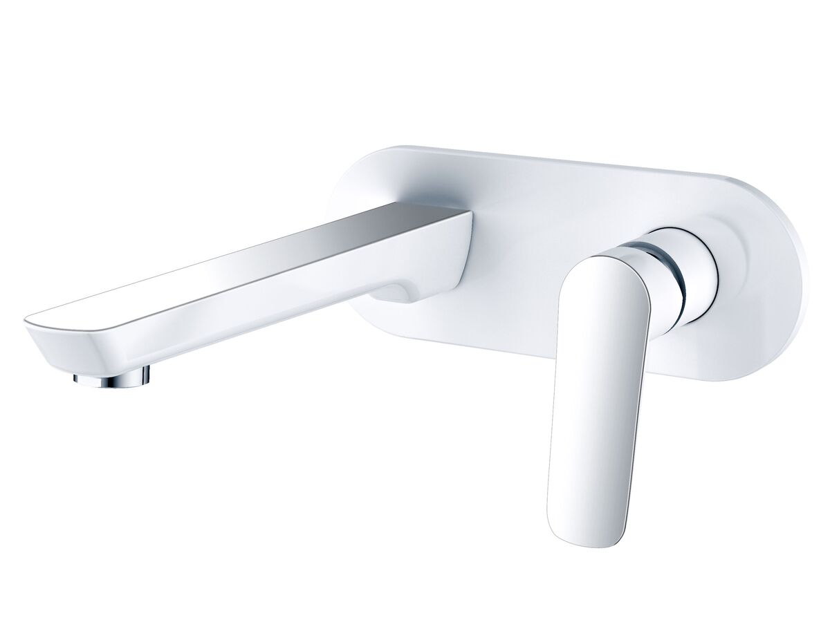 reece Mizu Bliss Wall Basin Mixer Tap Set 210mm White/Chrome (4 Star)