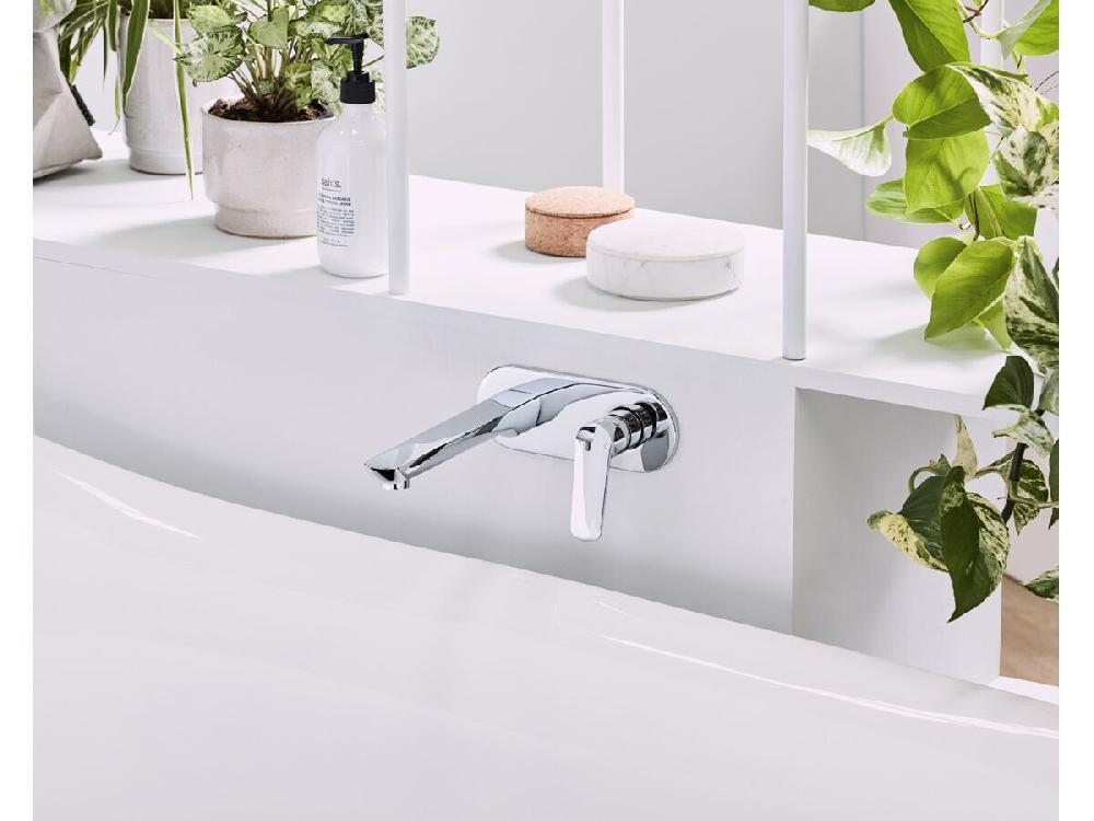 Reece Mizu Bliss Wall Bath Mixer Tap Set 210mm Chrome