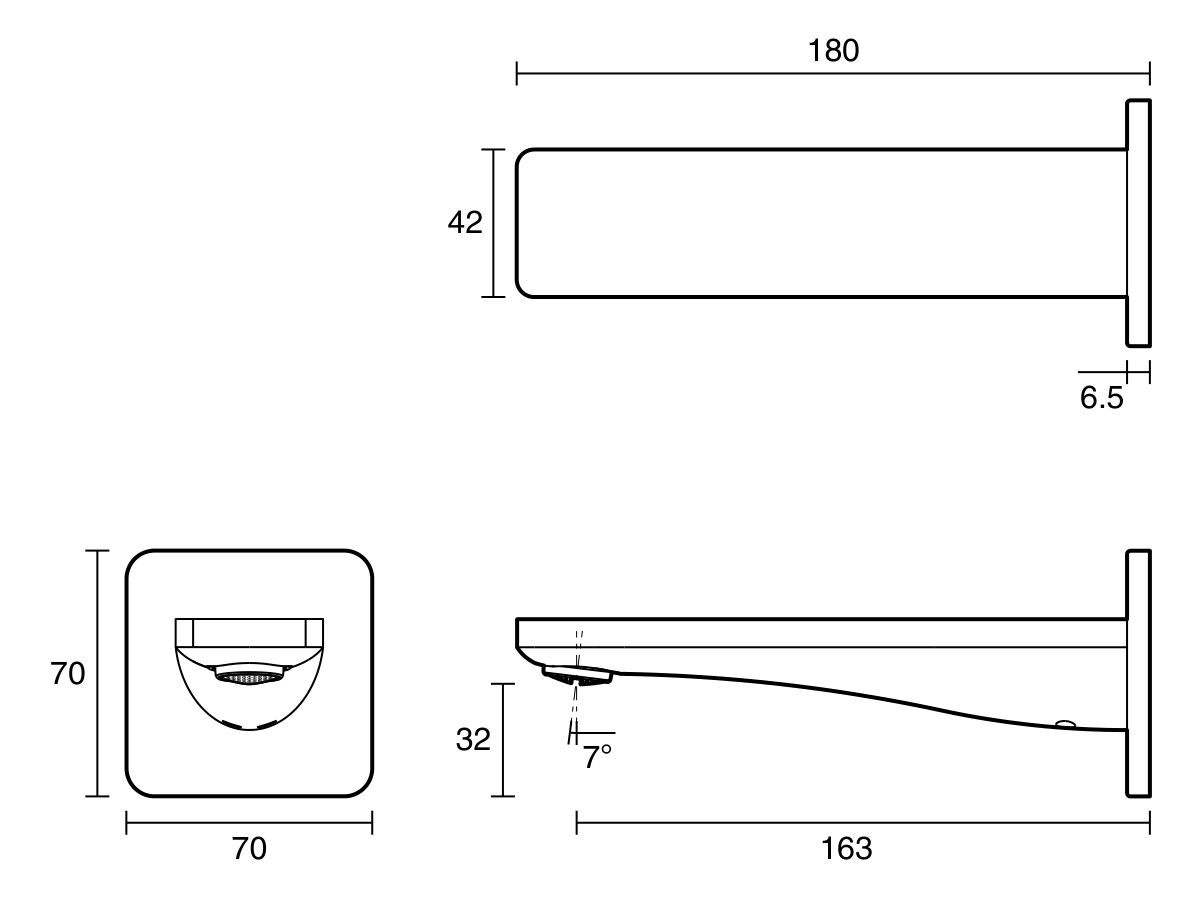 Reece Mizu Bloc Basin/Bath Outlet 160mm Chrome (6 Star) Lead Free