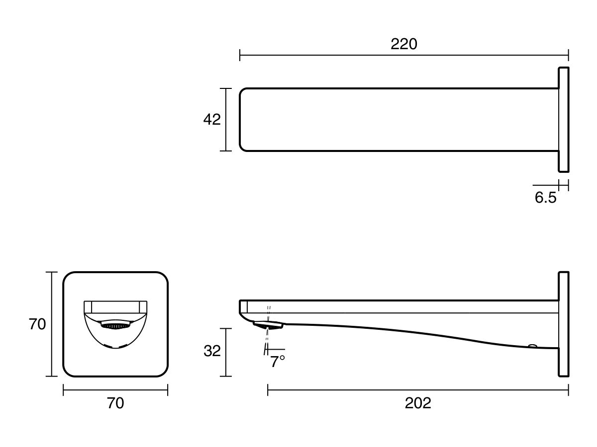 Reece Mizu Bloc Basin/Bath Outlet 200mm Chrome (6 Star) Lead Free