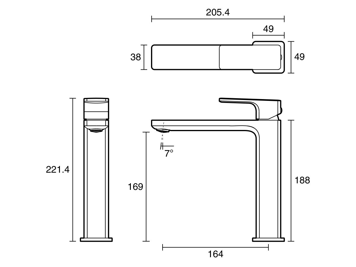 Reece Mizu Bloc Mid Basin Mixer Chrome (6 Star) Lead Free