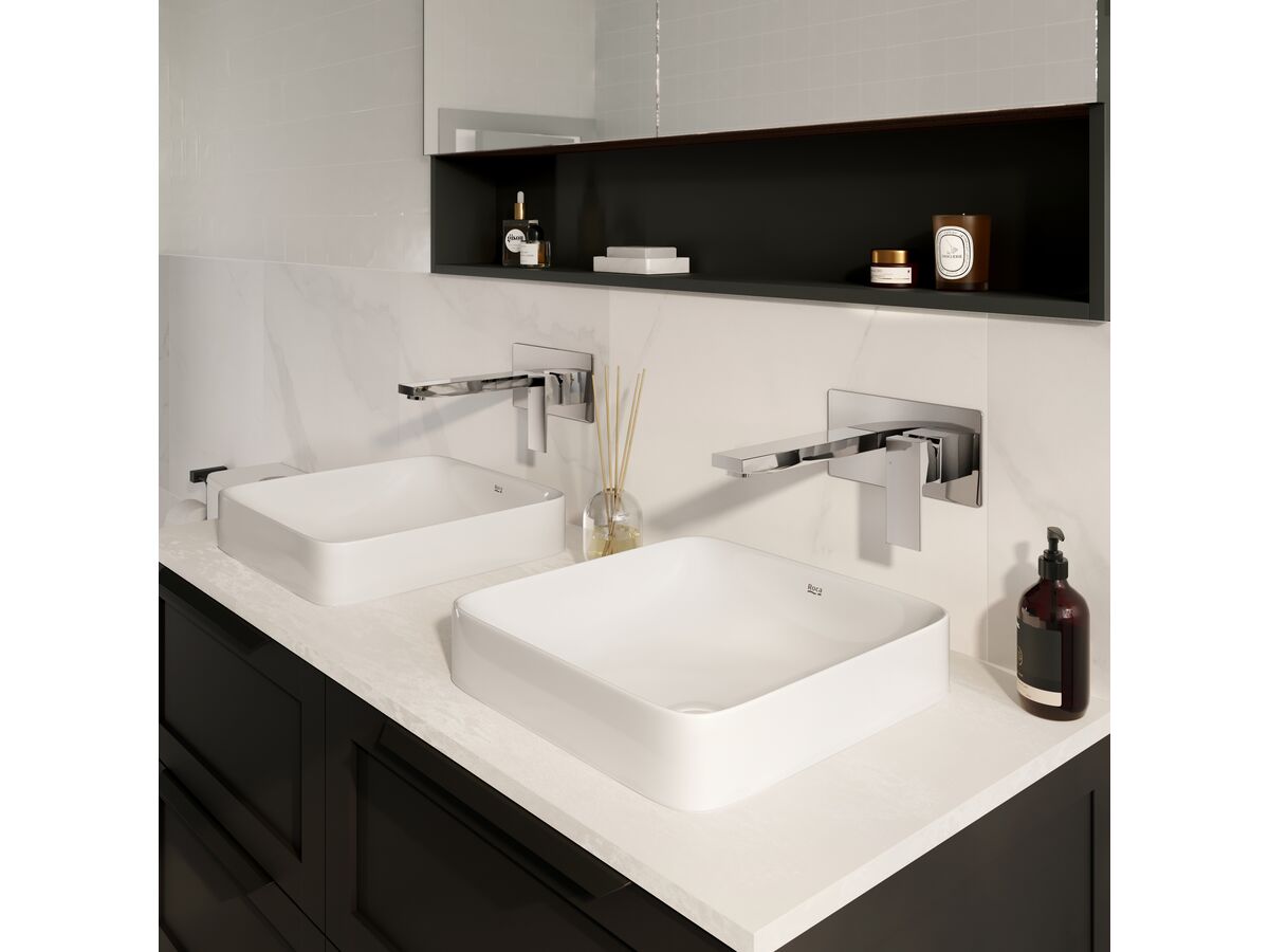 Reece Mizu Bloc MK2 Wall Basin Mixer Tap Set Chrome (4 Star)