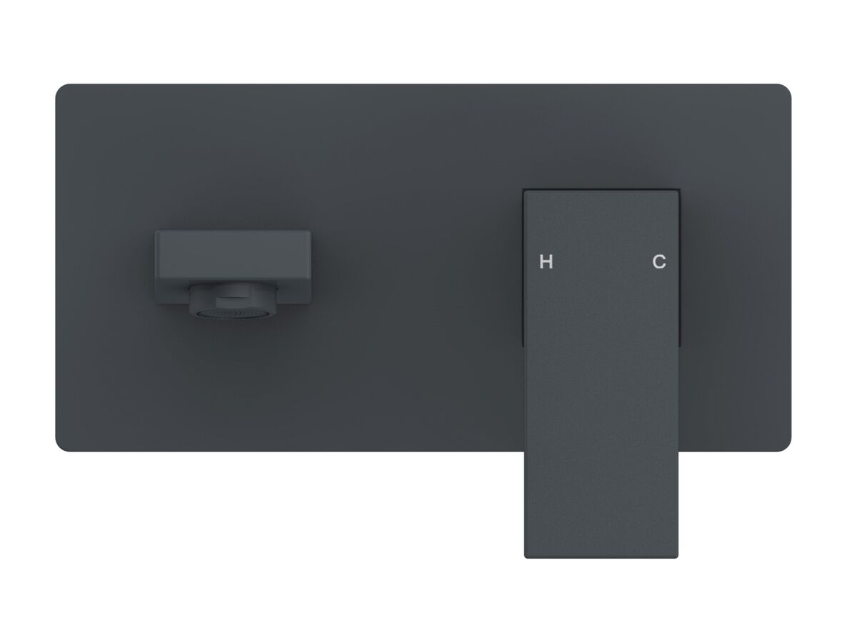 Reece Mizu Bloc MK2 Wall Basin Mixer Tap Set Matte Black (4 Star)