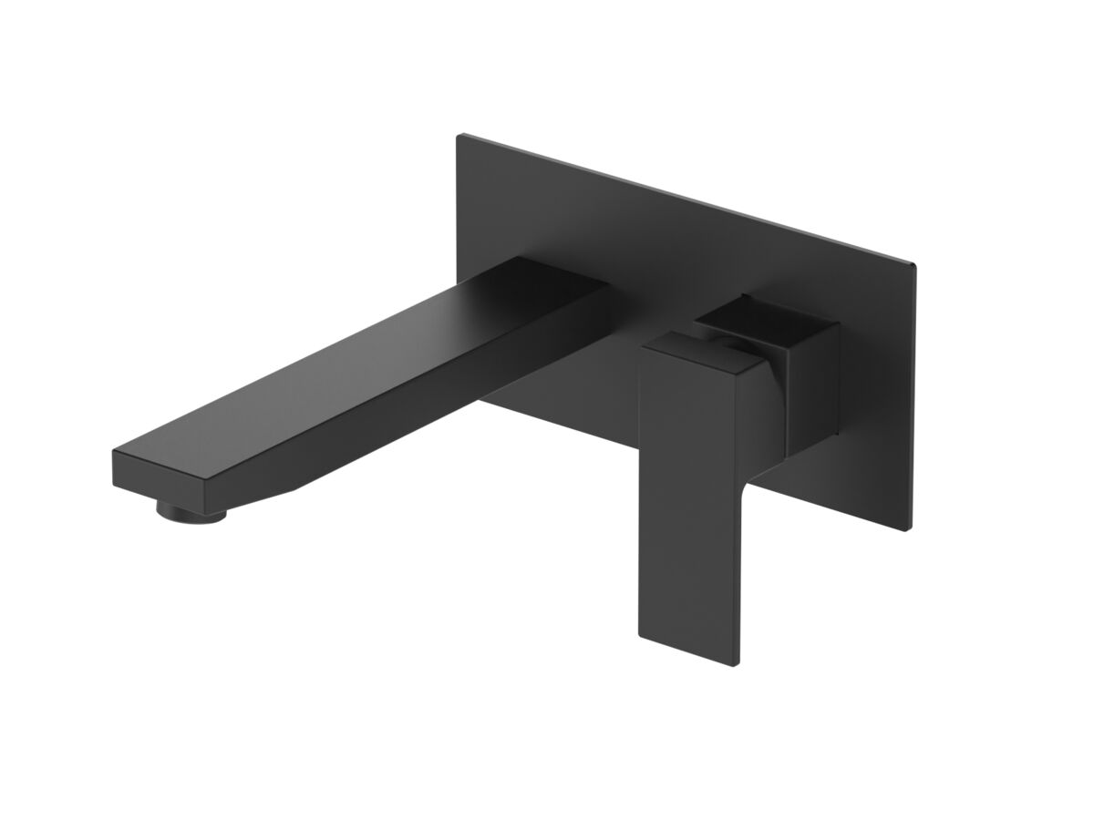 reece Mizu Bloc MK2 Wall Basin Mixer Tap Set Matte Black (4 Star)