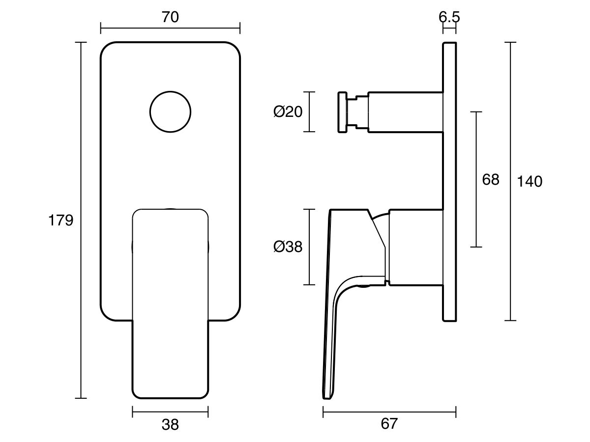 Reece Mizu Bloc Shower Mixer With Diverter Kit Chrome Lead Free