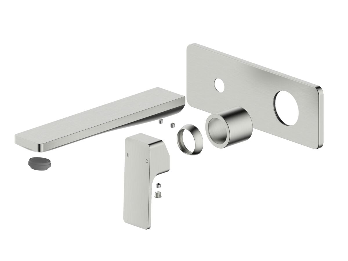 reece Mizu Bloc Wall Basin/Bath Mixer Set Trimset Brushed Nickel (6 Star) Lead Free