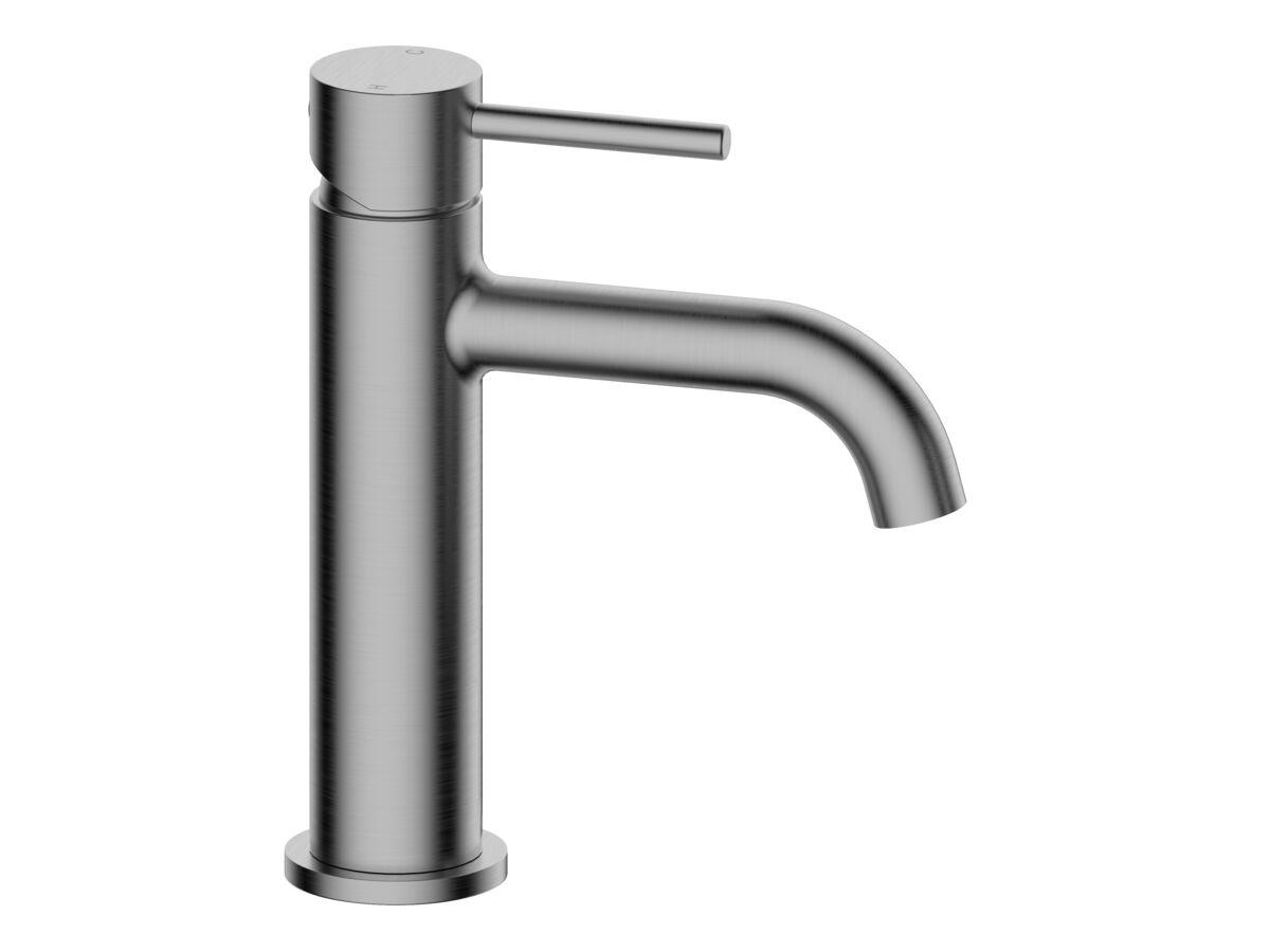 reece Mizu Drift Basin Mixer Curved Spout Brushed Gunmetal (6 Star) Lead Free