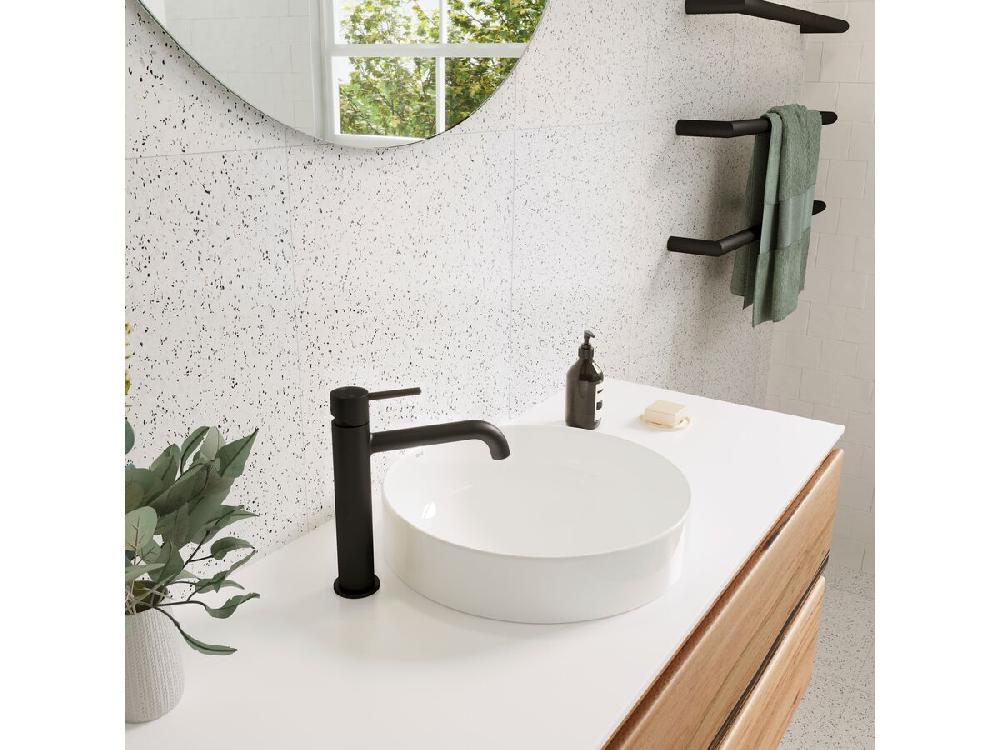 Reece Mizu Drift Basin Mixer Curved Spout Matte Black (6 Star) Lead Free