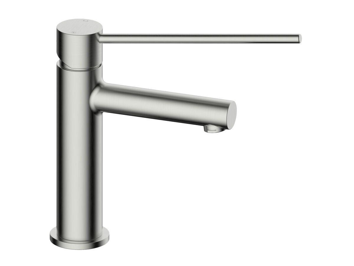 reece Mizu Drift Basin Mixer Straight Spout with Extended Lever Tap Brushed Nickel (6 Star) Lead Free