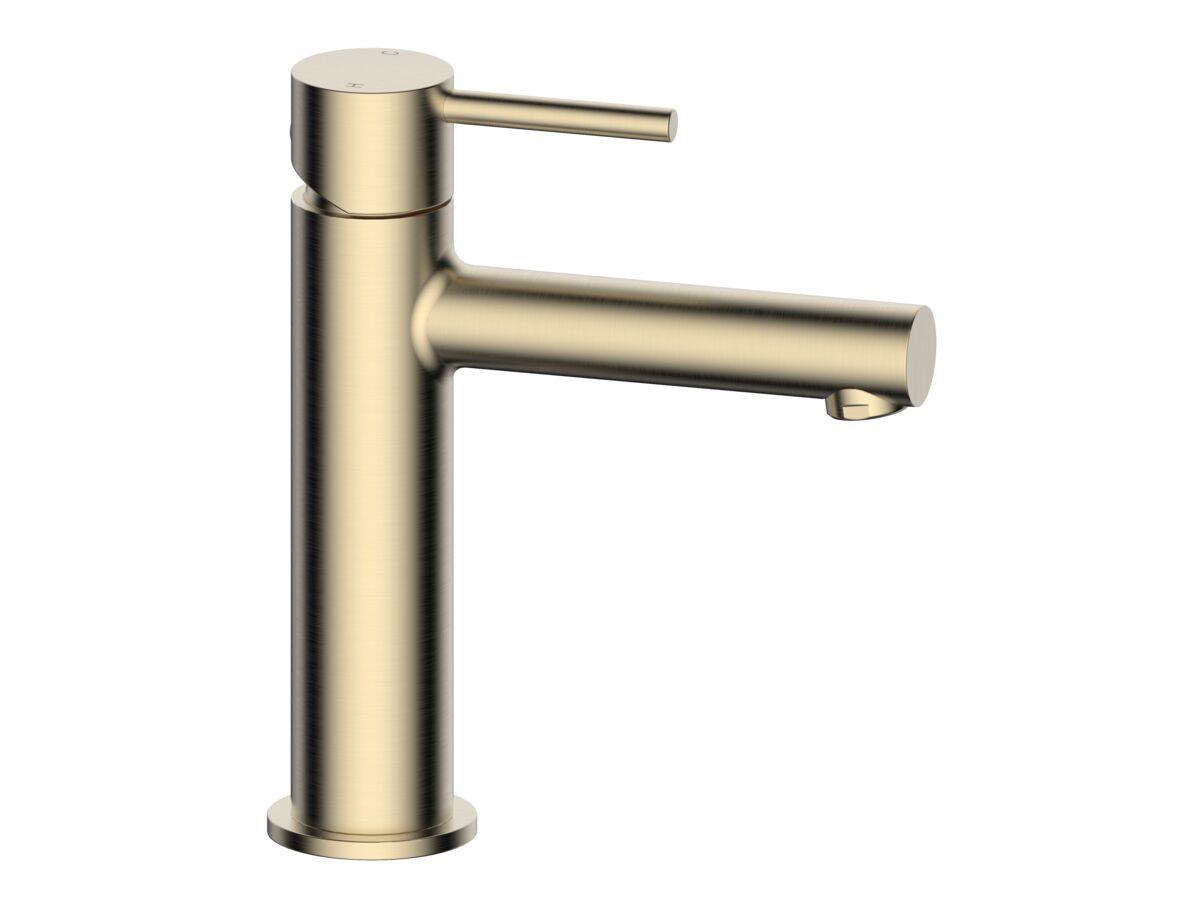reece Mizu Drift Basin Mixer Tap Straight Spout Brushed Brass (6 Star) Lead Free