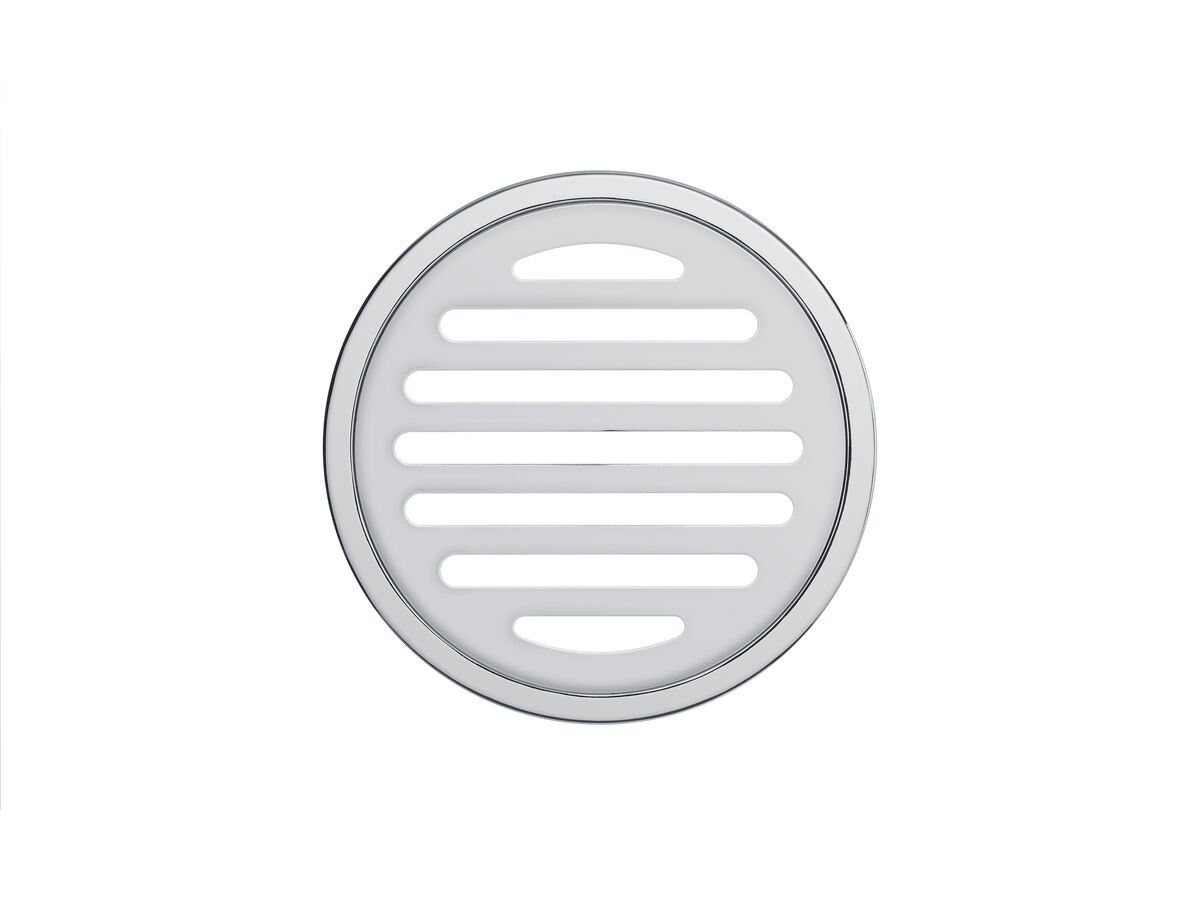 Reece Mizu Drift Brass Trapscrew Grate Round 100mm Chrome