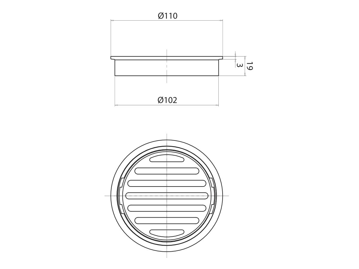 Reece Mizu Drift Brass Trapscrew Grate Round 100mm Chrome