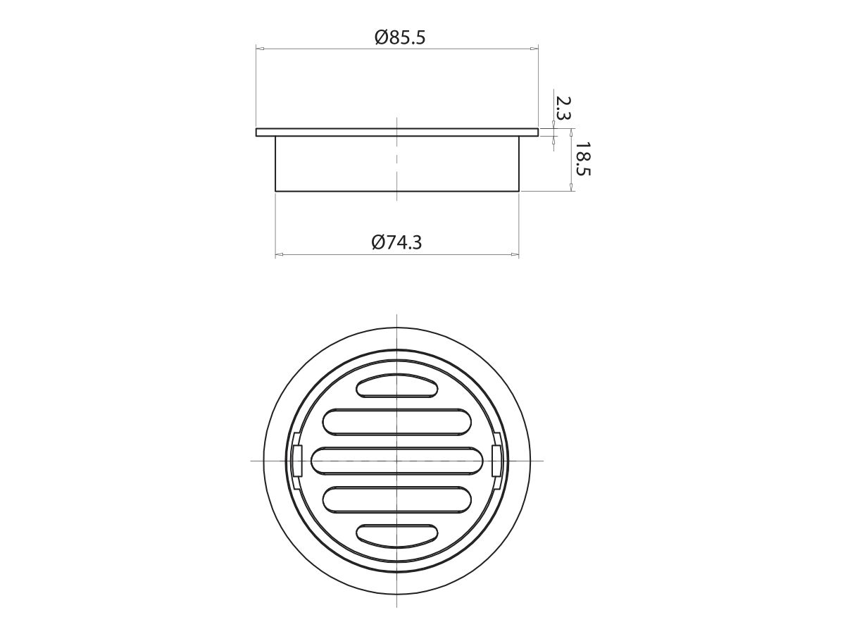 Reece Mizu Drift Brass Trapscrew Grate Round 80mm Chrome