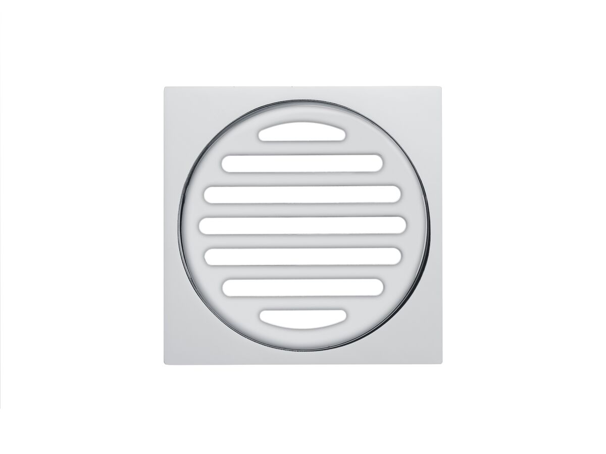Reece Mizu Drift Brass Trapscrew Grate Square 100mm Chrome