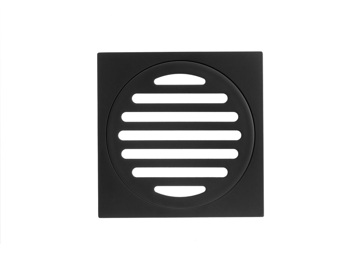 Reece Mizu Drift Brass Trapscrew Grate Square 100mm Matte Black