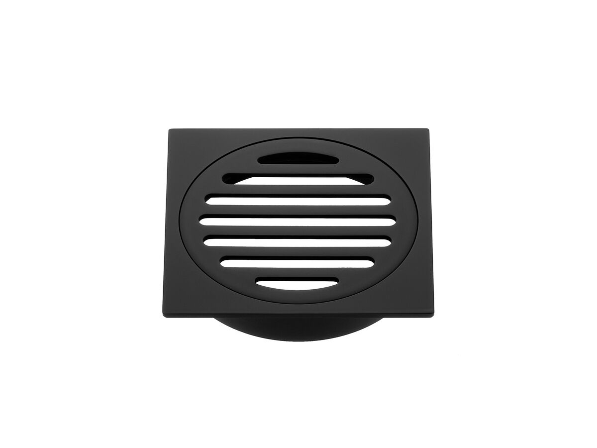 reece Mizu Drift Brass Trapscrew Grate Square 100mm Matte Black