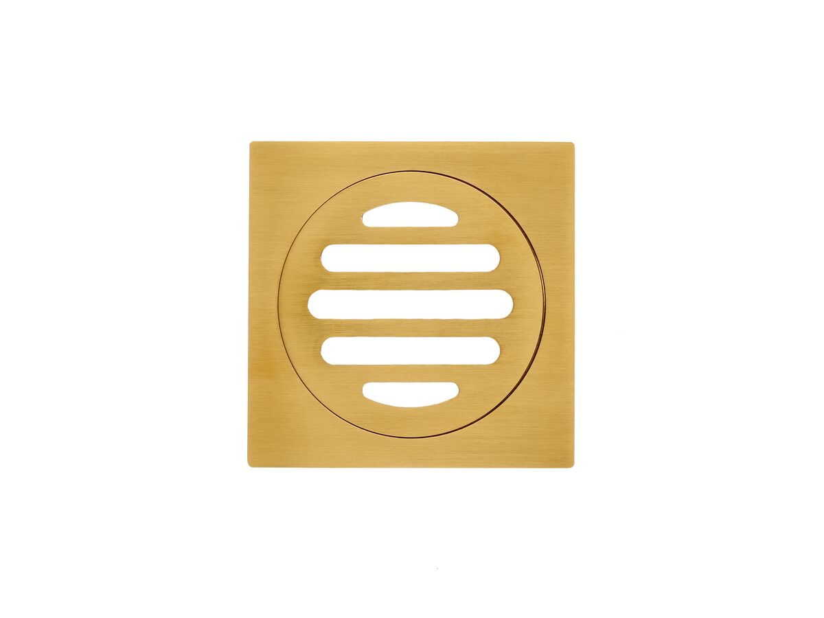 Reece Mizu Drift Brass Trapscrew Grate Square 80mm Brushed Gold