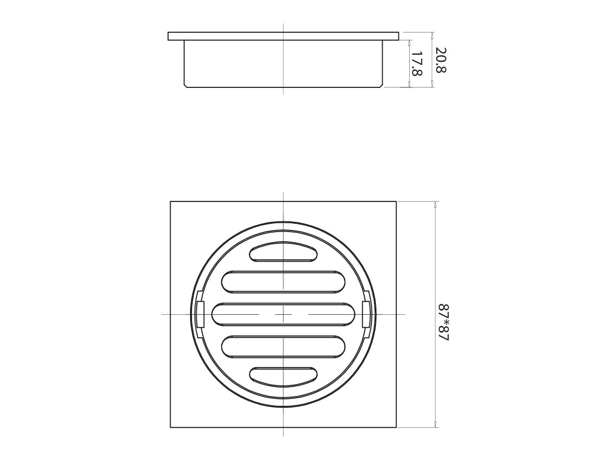 Reece Mizu Drift Brass Trapscrew Grate Square 80mm Matte Black