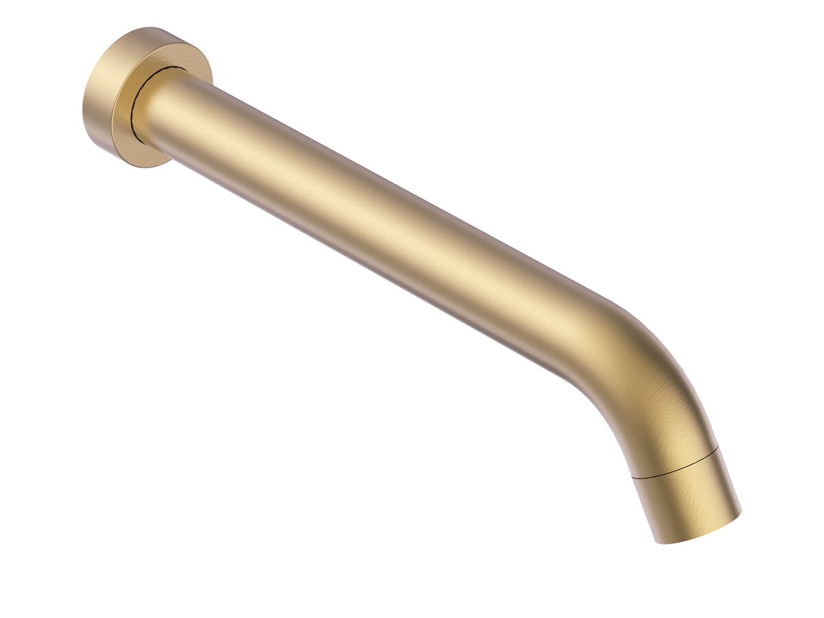 reece Mizu Drift Curved Bath Outlet 250mm Brushed Gold