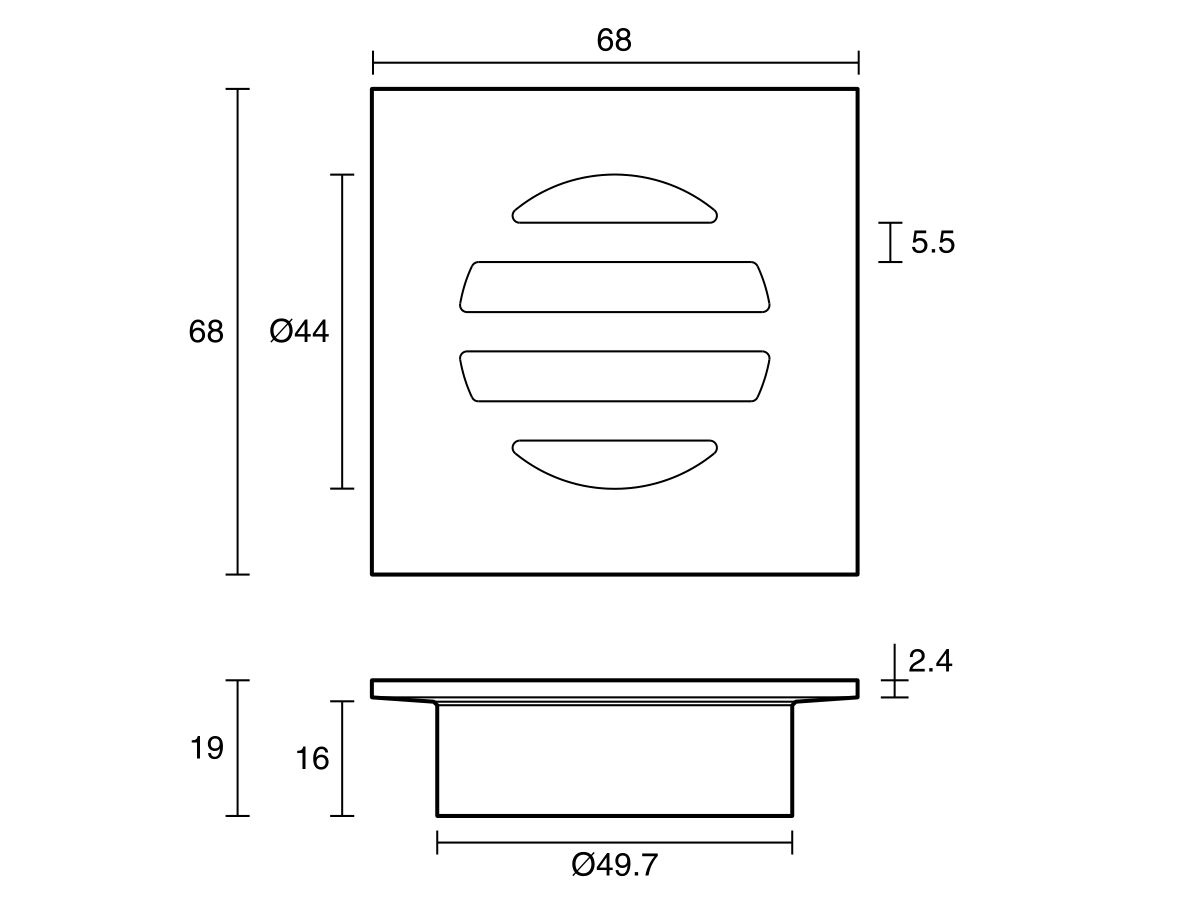 Reece Mizu Drift Drop In Grate Square 50mm Brushed Gunmetal