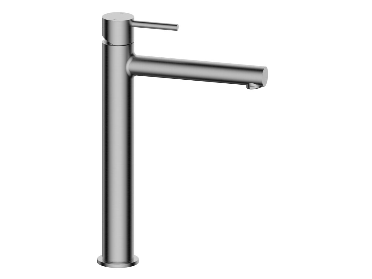 reece Mizu Drift Extended Basin Mixer Tap Straight Spout Brushed Gunmetal (6 Star) Lead Free