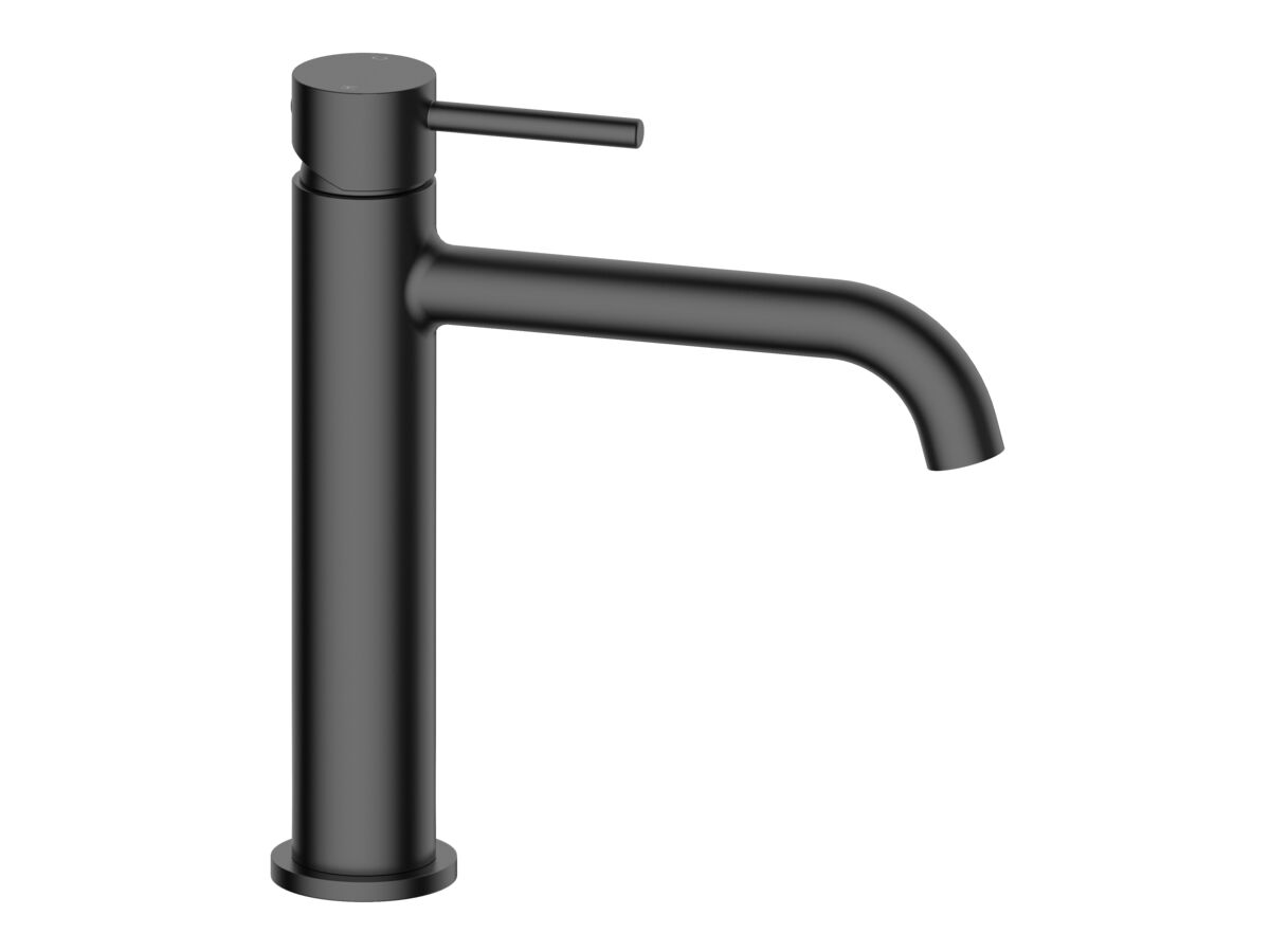 reece Mizu Drift Medium Height Basin Mixer Curved Spout Matte Black (6 Star) Lead Free