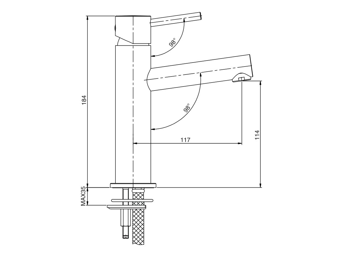 Reece Mizu Drift MK2 Basin Mixer Tap Matte Black (5 Star)