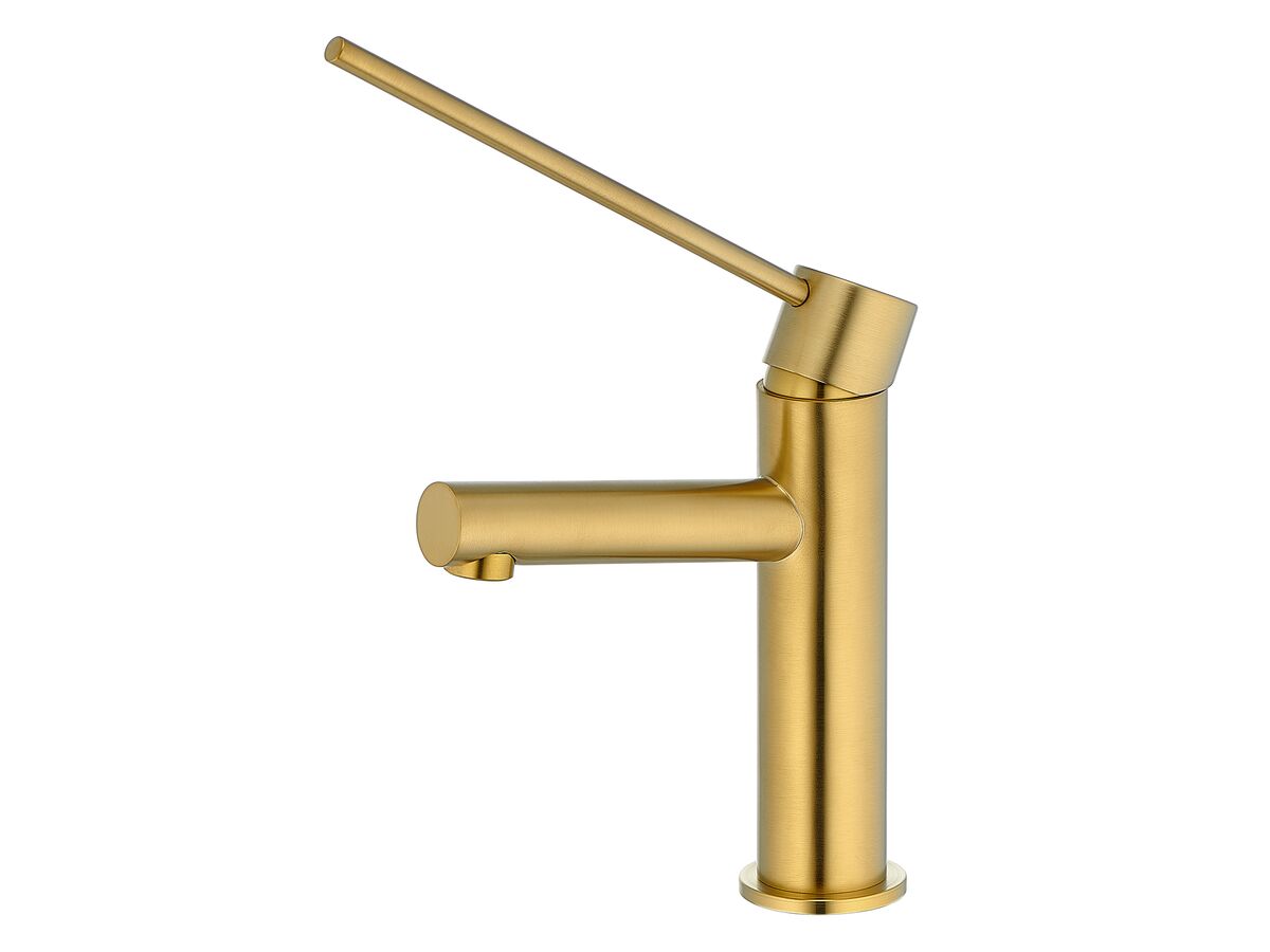 Reece Mizu Drift MK2 Basin Mixer With Extended Lever Tap Brushed Brass (5 Star)