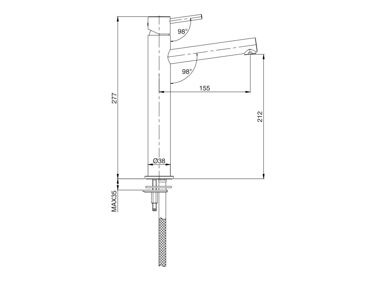 Reece Mizu Drift MK2 Extended Basin Mixer Tap Matte Black (5 Star)