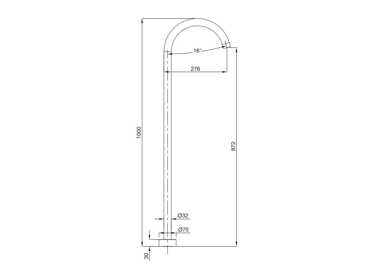 Reece Mizu Drift MK2 Floor Mounted Bath Outlet Kit Matte Black