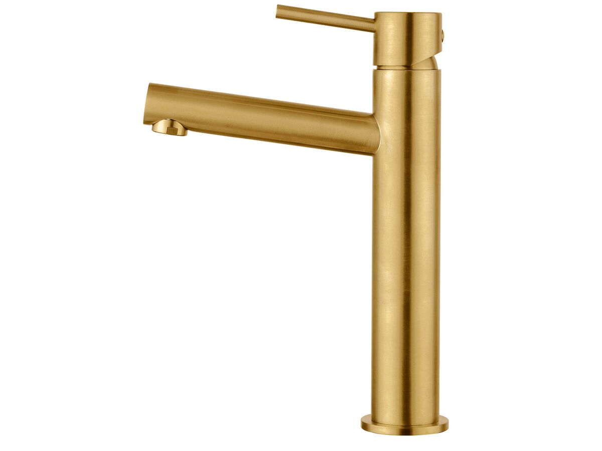Reece Mizu Drift MK2 Medium Height Basin Mixer Brushed Gold (5 Star)