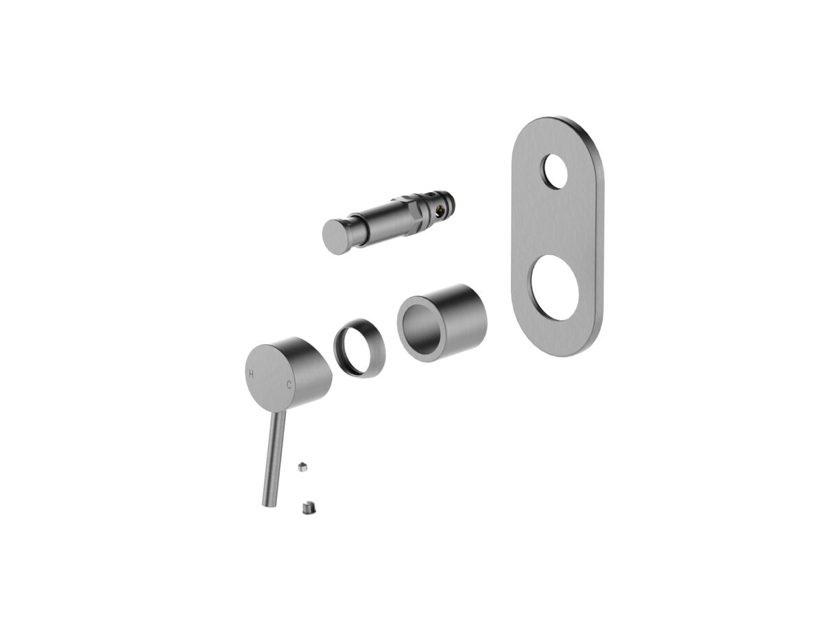 Reece Mizu Drift MK2 Shower Mixer Kit With Diverter Brushed Gunmetal