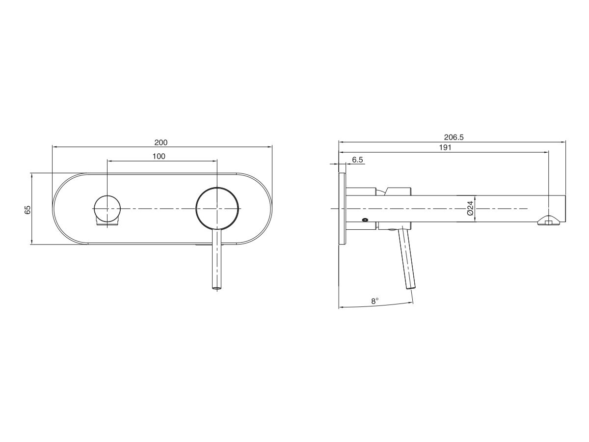 Reece Mizu Drift MK2 Wall Basin Mixer Tap Set Trimset Brushed Gold (5 Star)