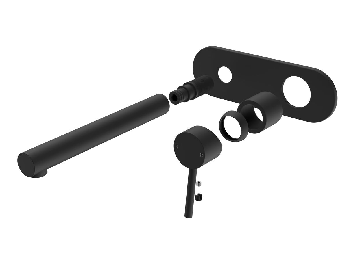 reece Mizu Drift MK2 Wall Basin Mixer Tap Set Trimset Matte Black (5 Star)