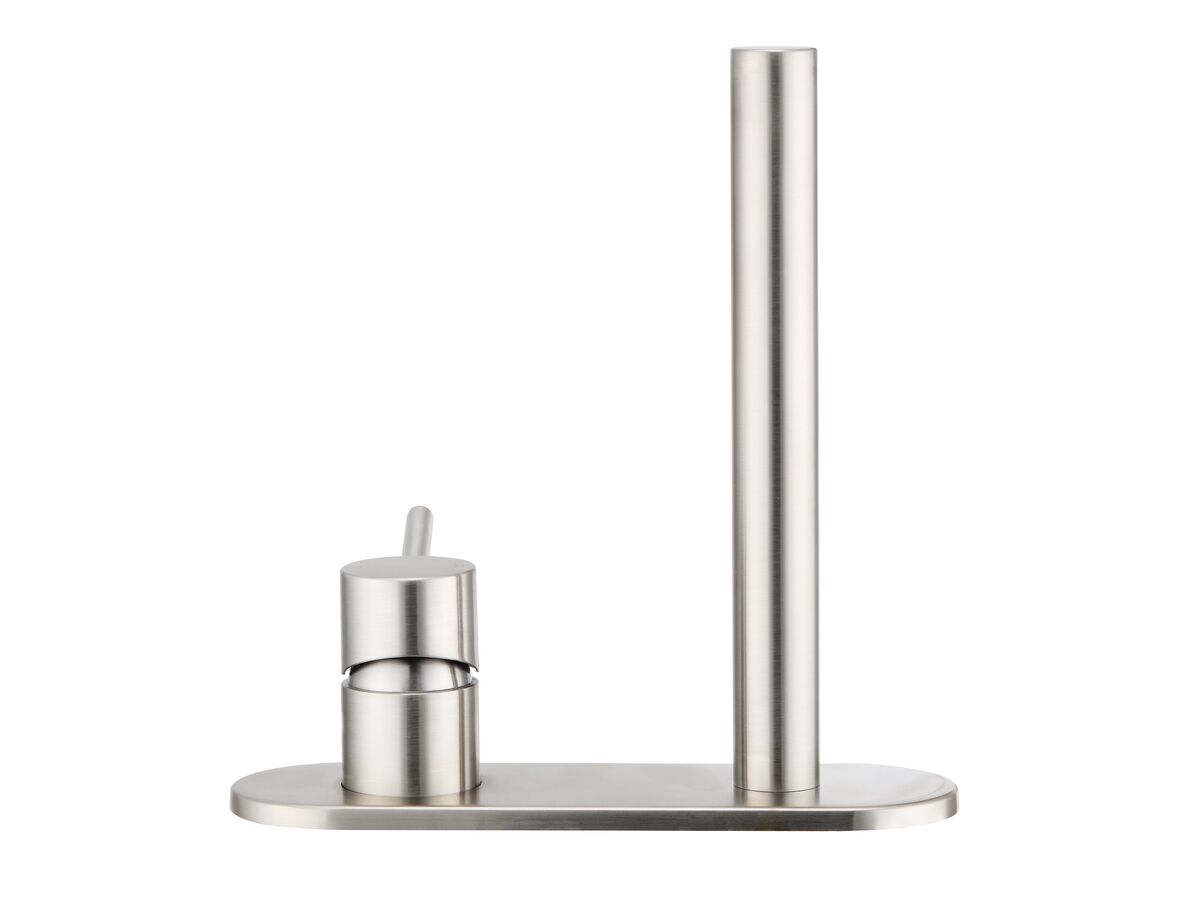 Reece Mizu Drift MK2 Wall Bath Mixer Tap Set Trimset 200mm Brushed Nickel